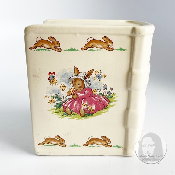 Royal Dalton Bunnykins Savings Bank Porcelain Peter Rabbit Book Vintage 80s - Picture 12 of 15